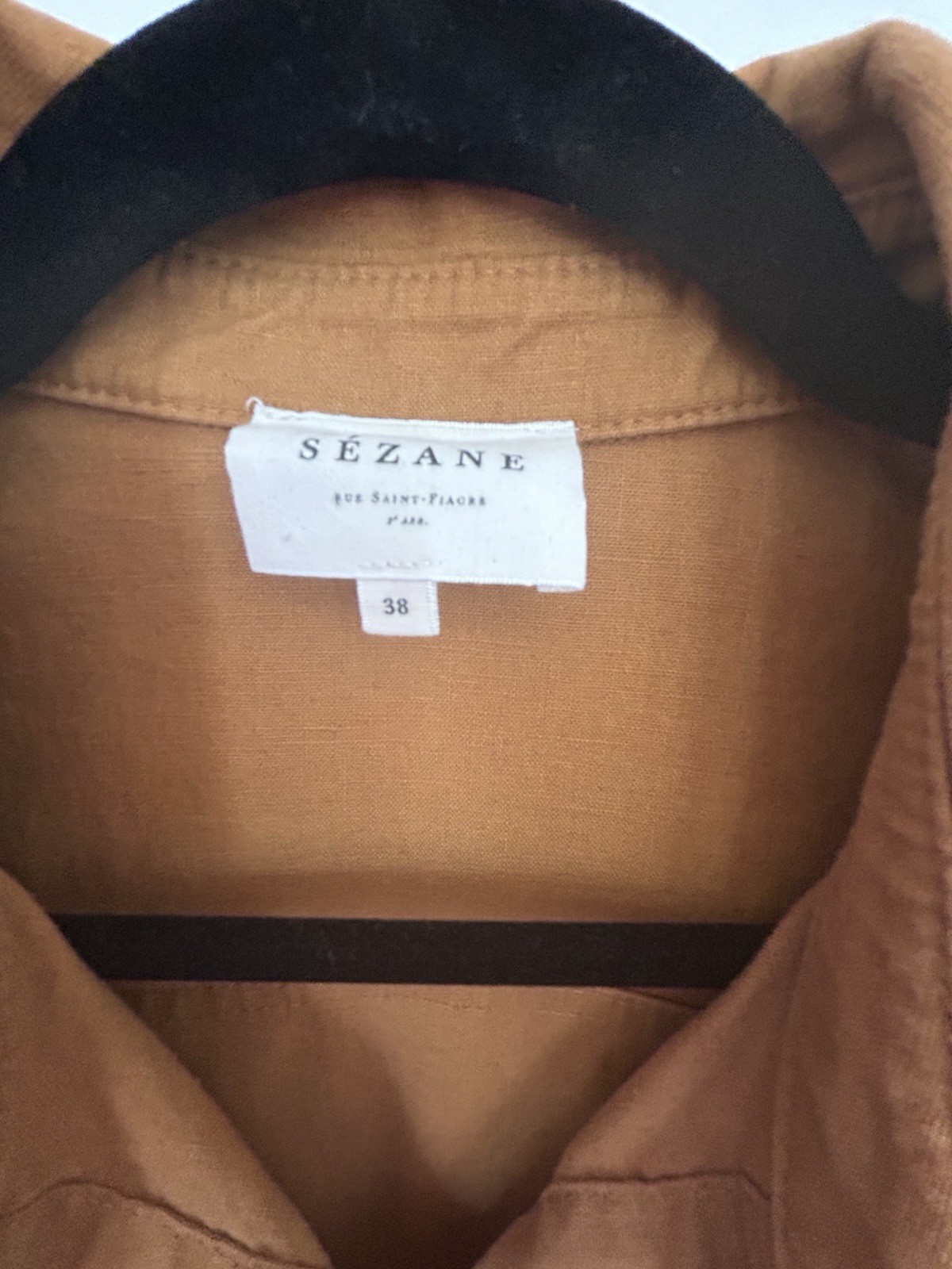 🇫🇷 Sézane Adelaide Button-Front Utility Shirt Jacket – Camel