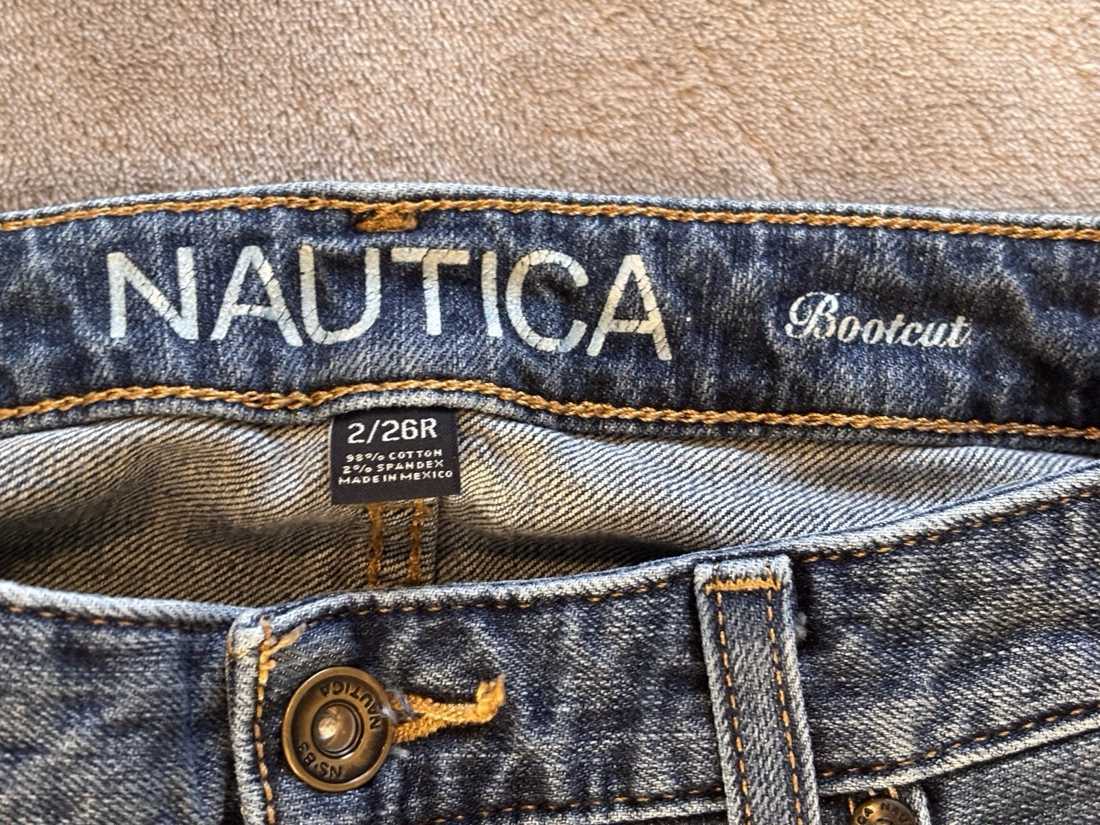 Nautica Womens Jeans sz 2/26R Medium Wash Classic Bootcut Stretch Wide Leg