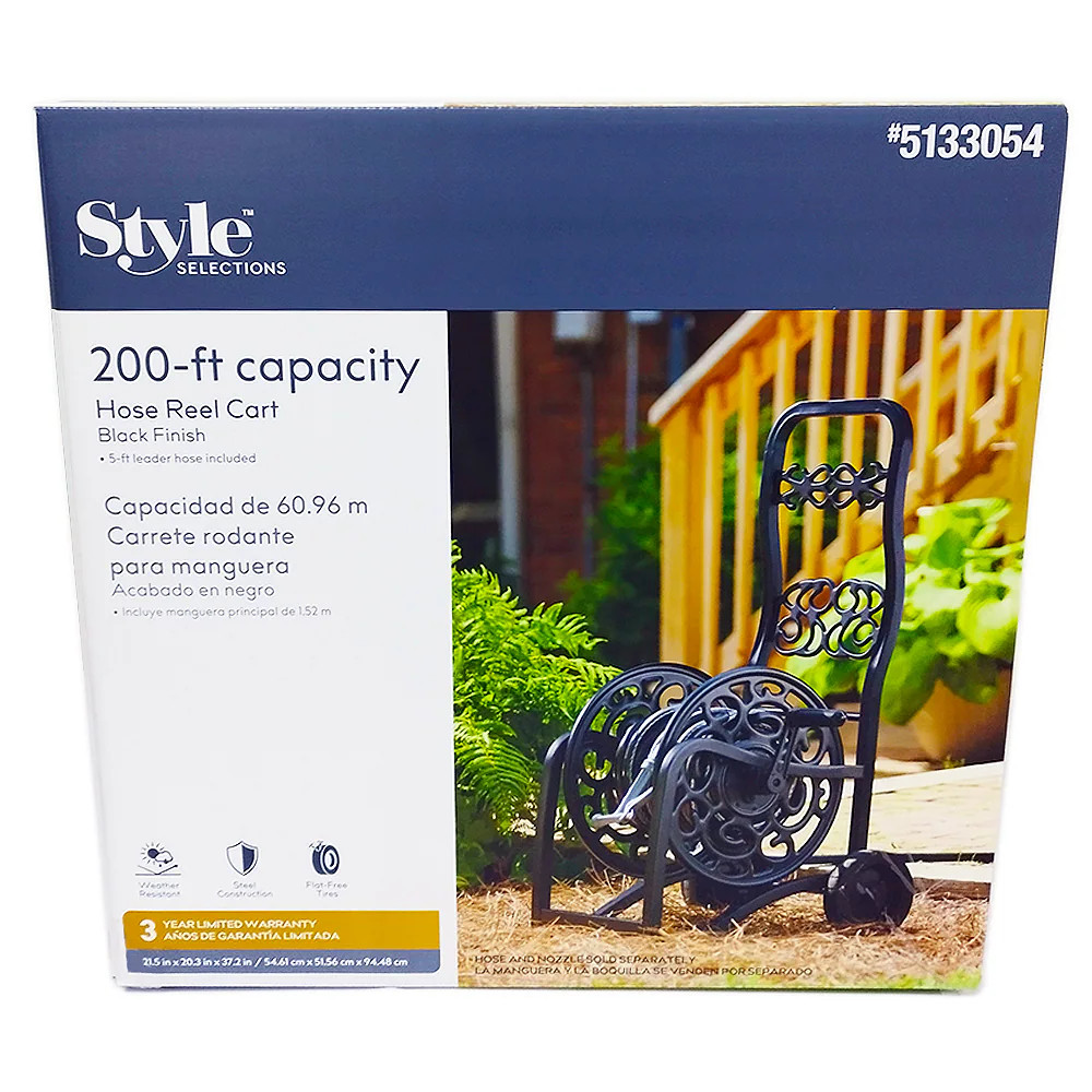 Style Selections Steel 200-ft Cart Hose Reel|22479