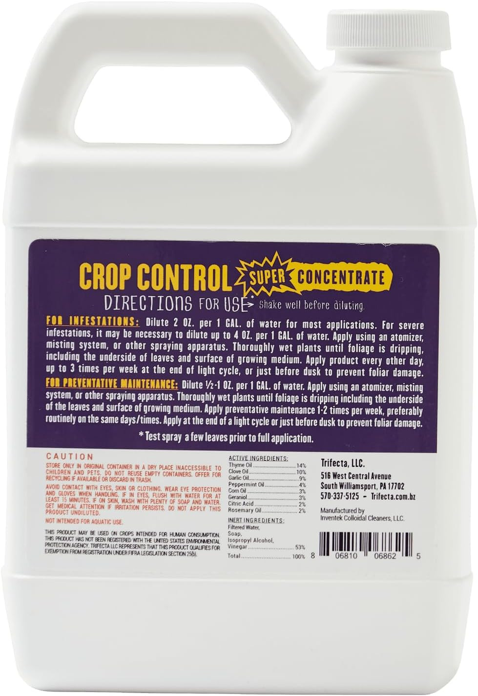 Trifecta Crop Control Super Concentrate All-in-One Natural Pesticide, Fungicide,