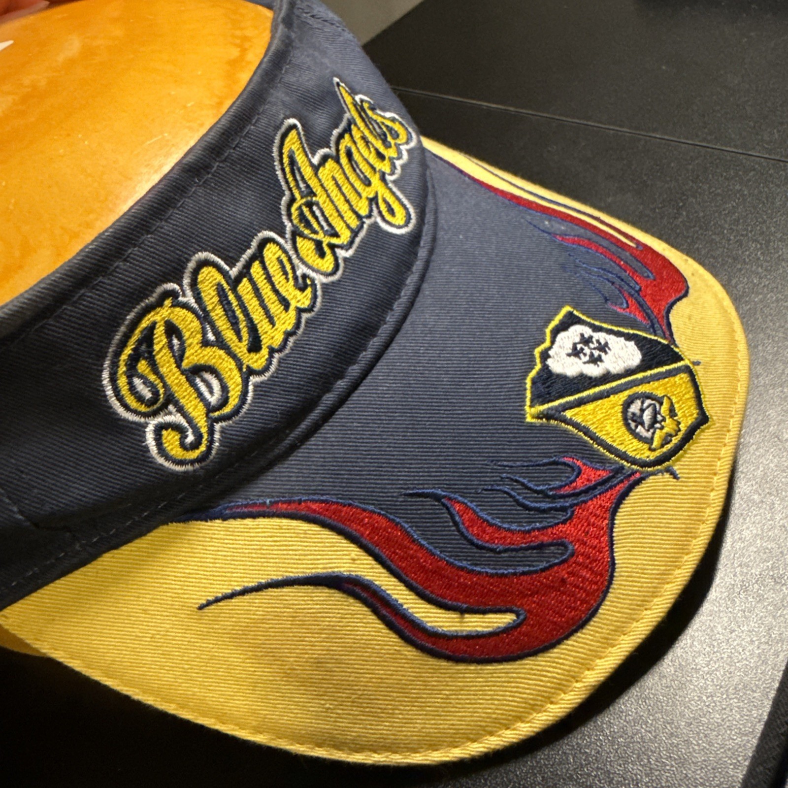 BLUE ANGELS F18 AirWear Inc. Embroidered Logo Blue / Yellow Visor Hat
