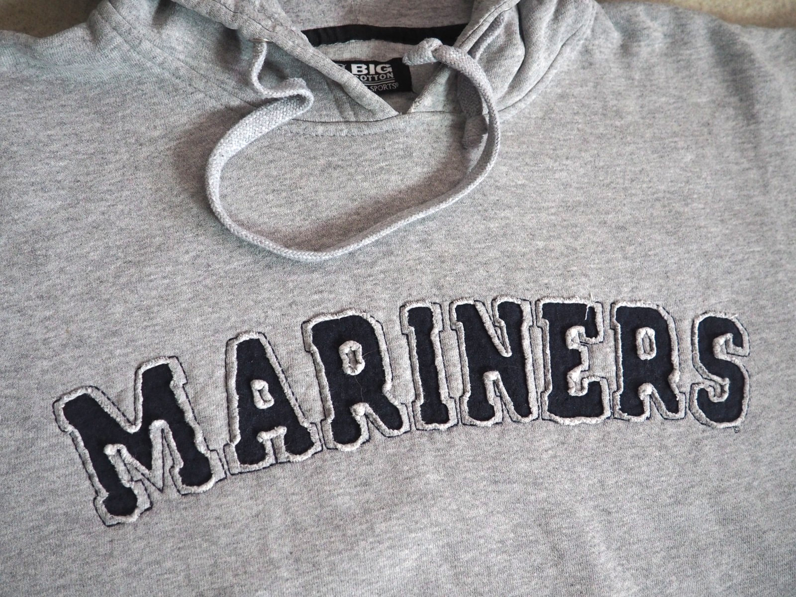 VTG Y2k Gear MLB Seattle Mariners Heather Gray Sewn Hoodie Sweatshirt Mens L