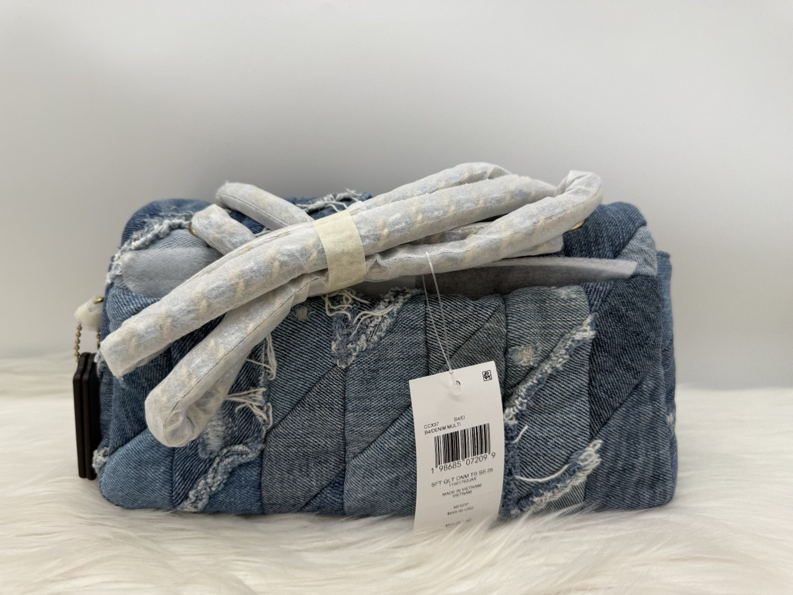 AUTH NWT $695 COACH Tabby 26 Repurposed Denim Patchwork Quilted Shoulder Bag