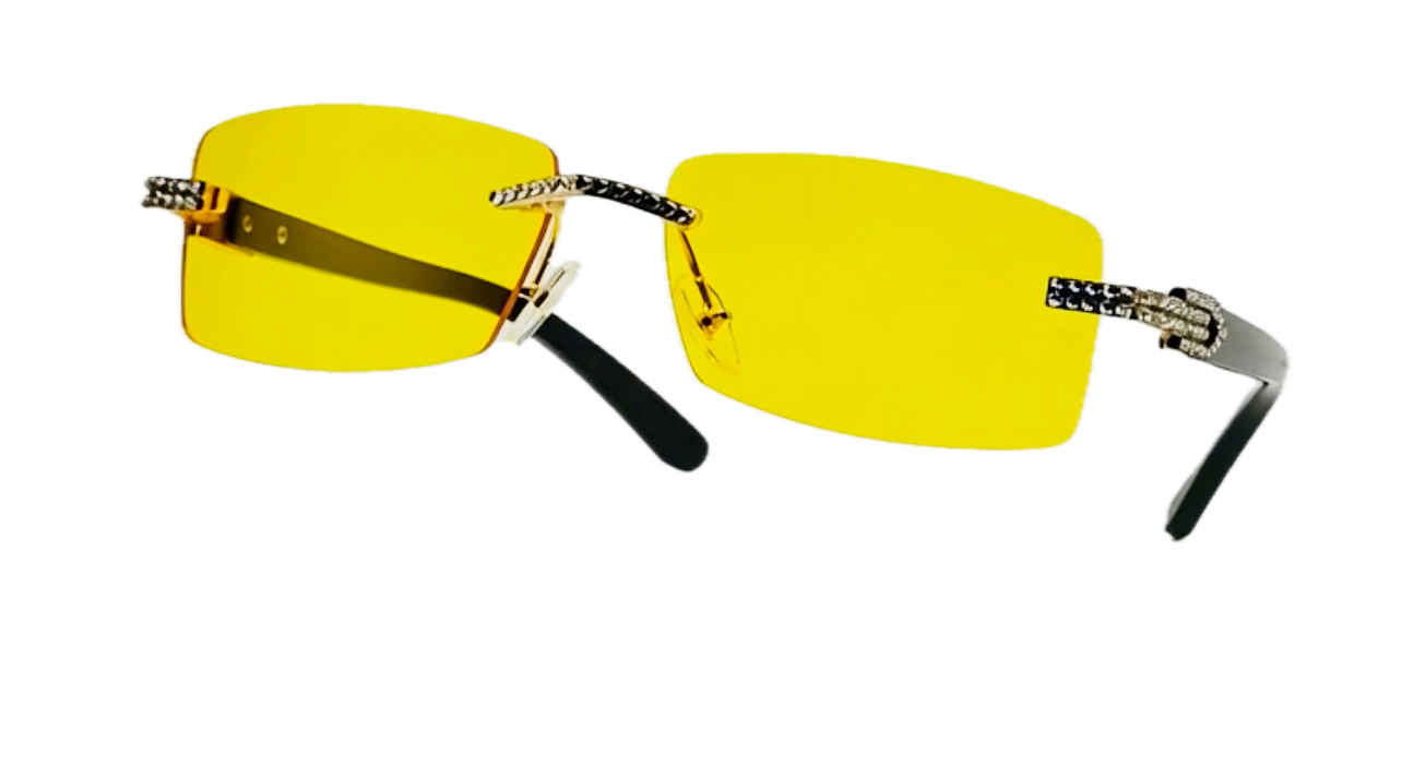 Diamond Sunglasses BUFF’S lens gold Retro Migos Buffs vintage Hip Hop rapper