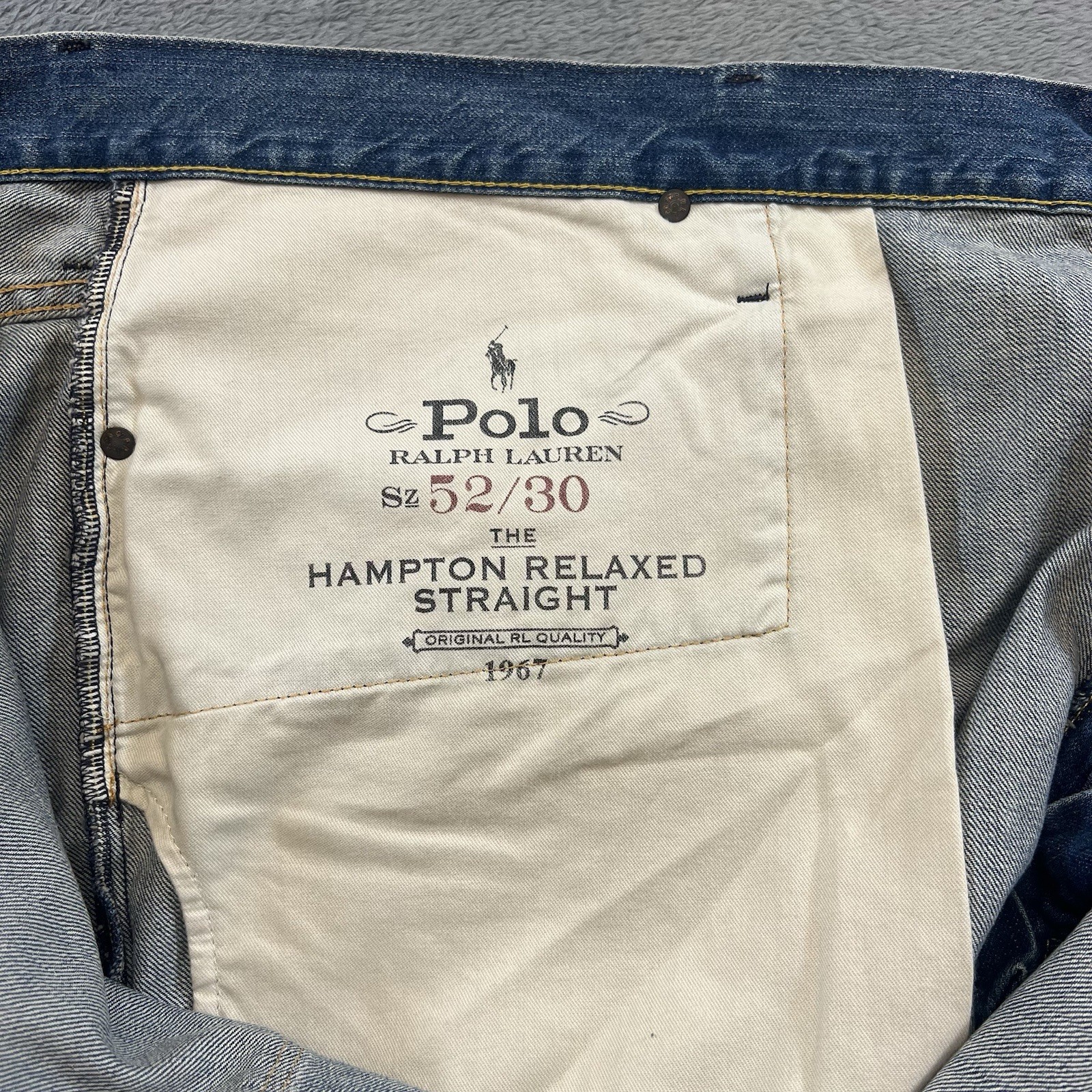 Polo Ralph Lauren Big & Tall Jeans 52B x 30 Hampton Relaxed Straight Leg NWT