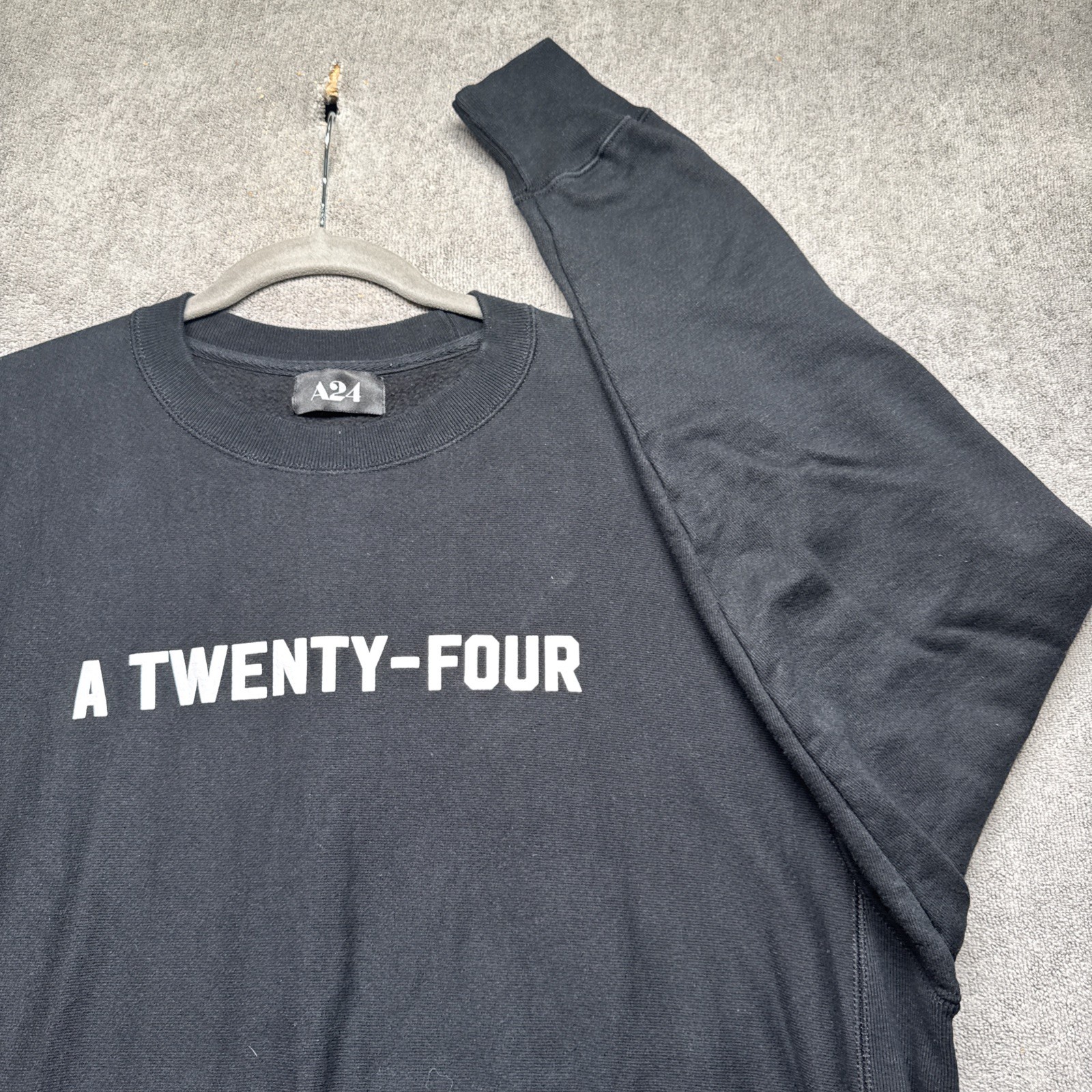 A24 Studios Black Reverse Weave Sweatshirt XL Film Production Crewneck Euphoria