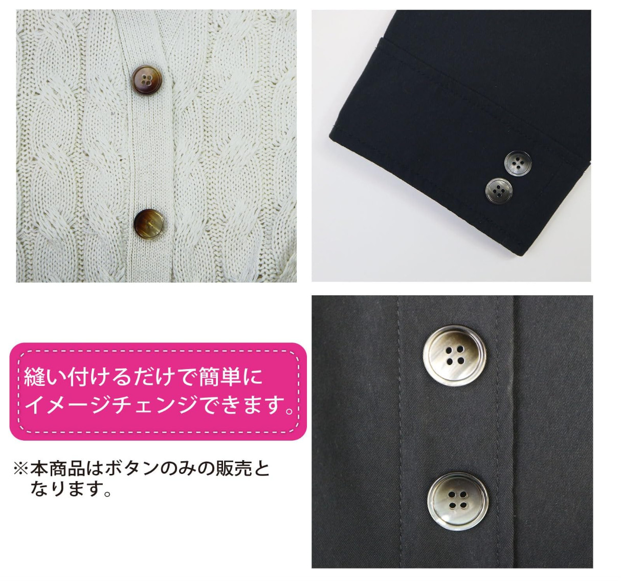 Gradient Four Hole Button Dark Navy Suit Coat 8 Pieces 23mm B-685
