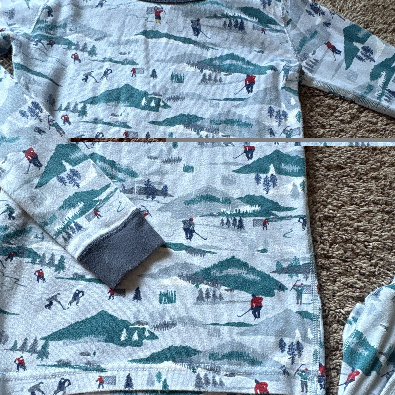 Hanna Andersson Ski Skier Organic Cotton 2pc Snug-Fit Pajamas 150cm US 12