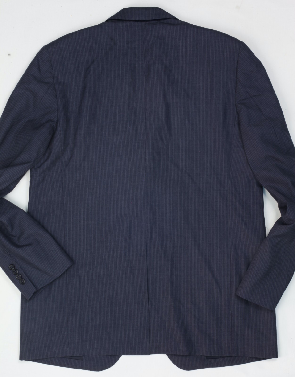 Vintage Oxxford Clothes Suit 44 38×33 Blue Striped Super Worsted Wool 1980s