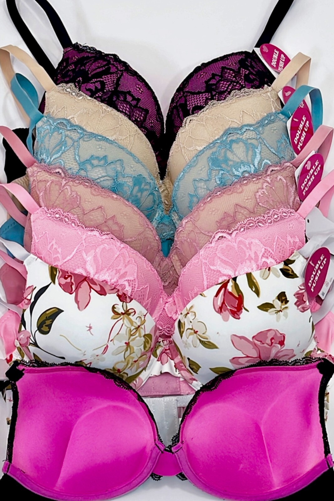 EXTREME DOUBLE PUSH UP Add 2 Cup Sizes Push Up Bra Padded FREE RETURN 1,3,6pc 13