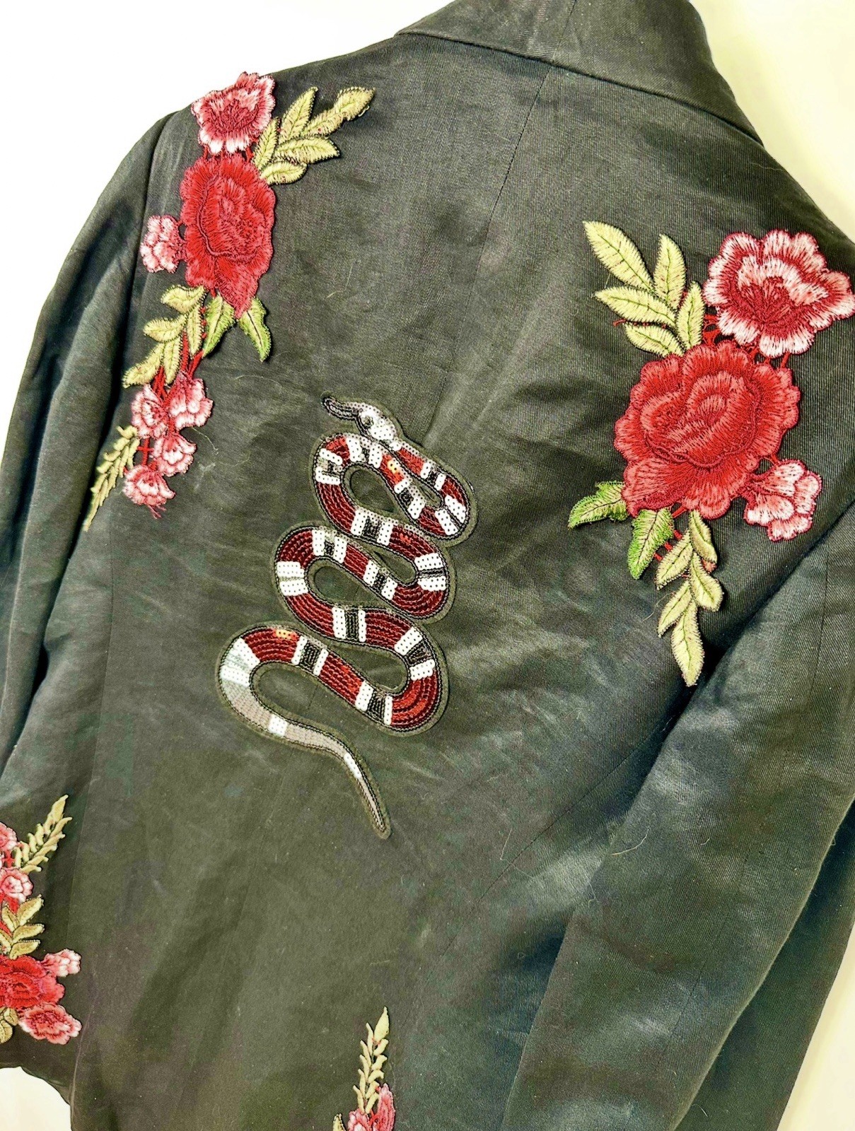 Versace Taylor Black Rep Concert Sacred Heart Patch Jacket 42 44 46 6 8 10 M L