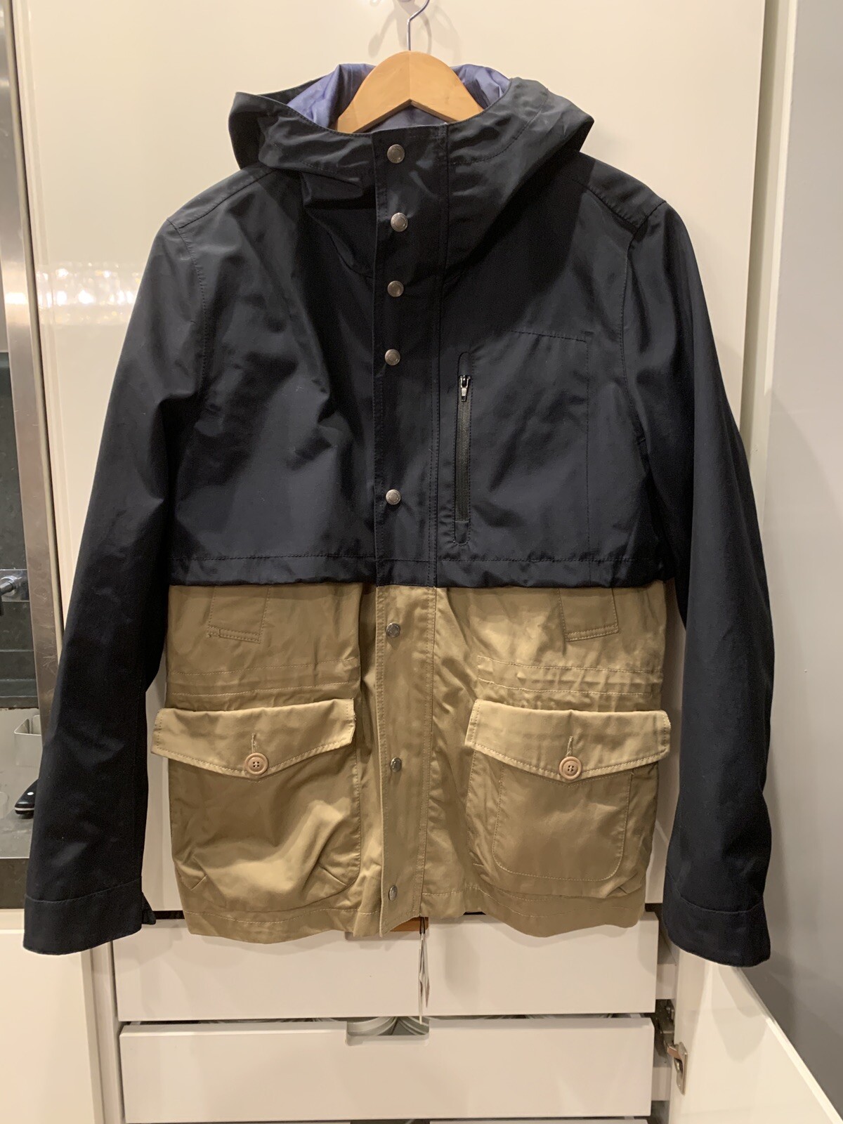 Woolrich Jacket NWT Sz L Navy Khaki Water Resistant Sealed Seams