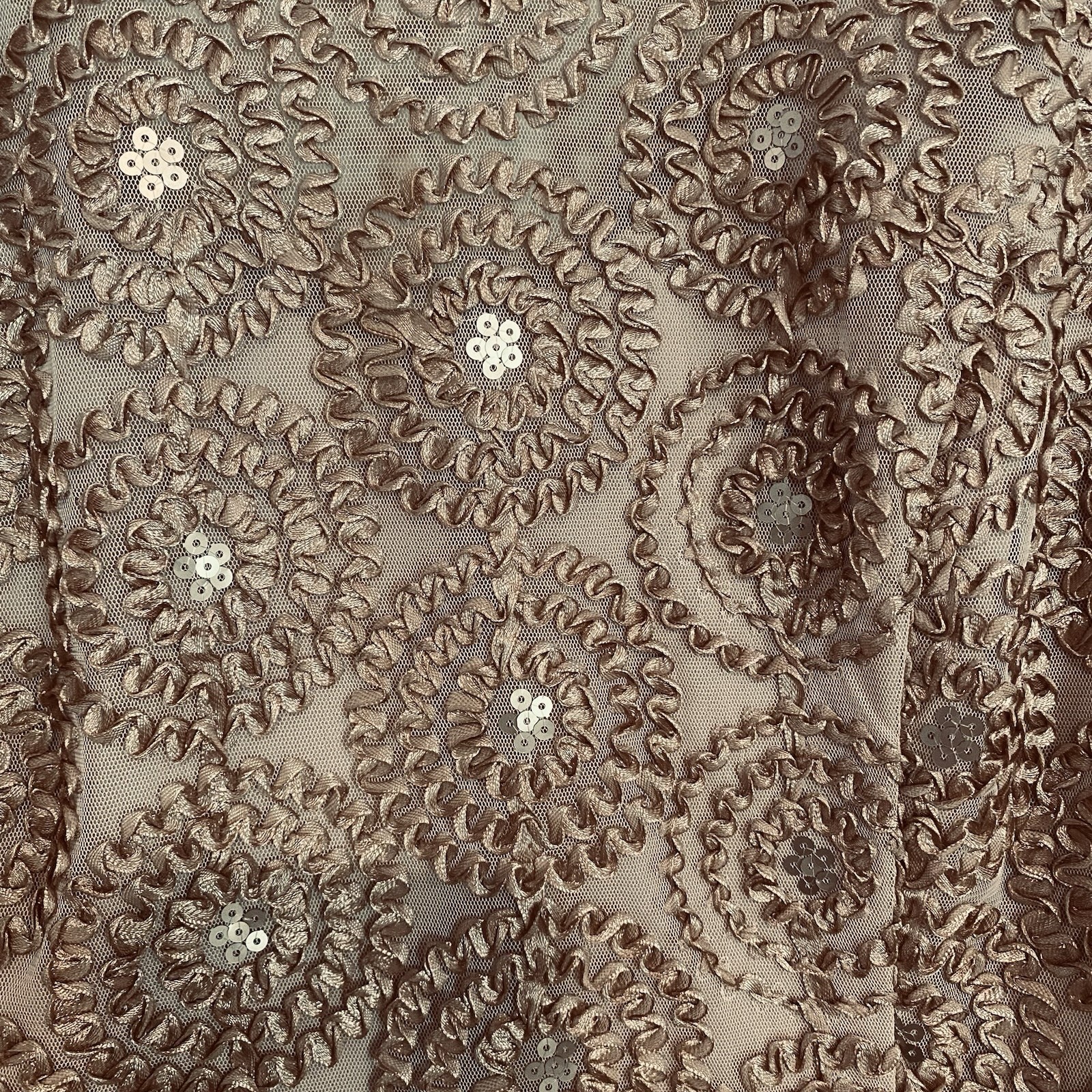 Gorgeous Alex Evenings Top, Size L, Embellished & Lined, Champagne Color