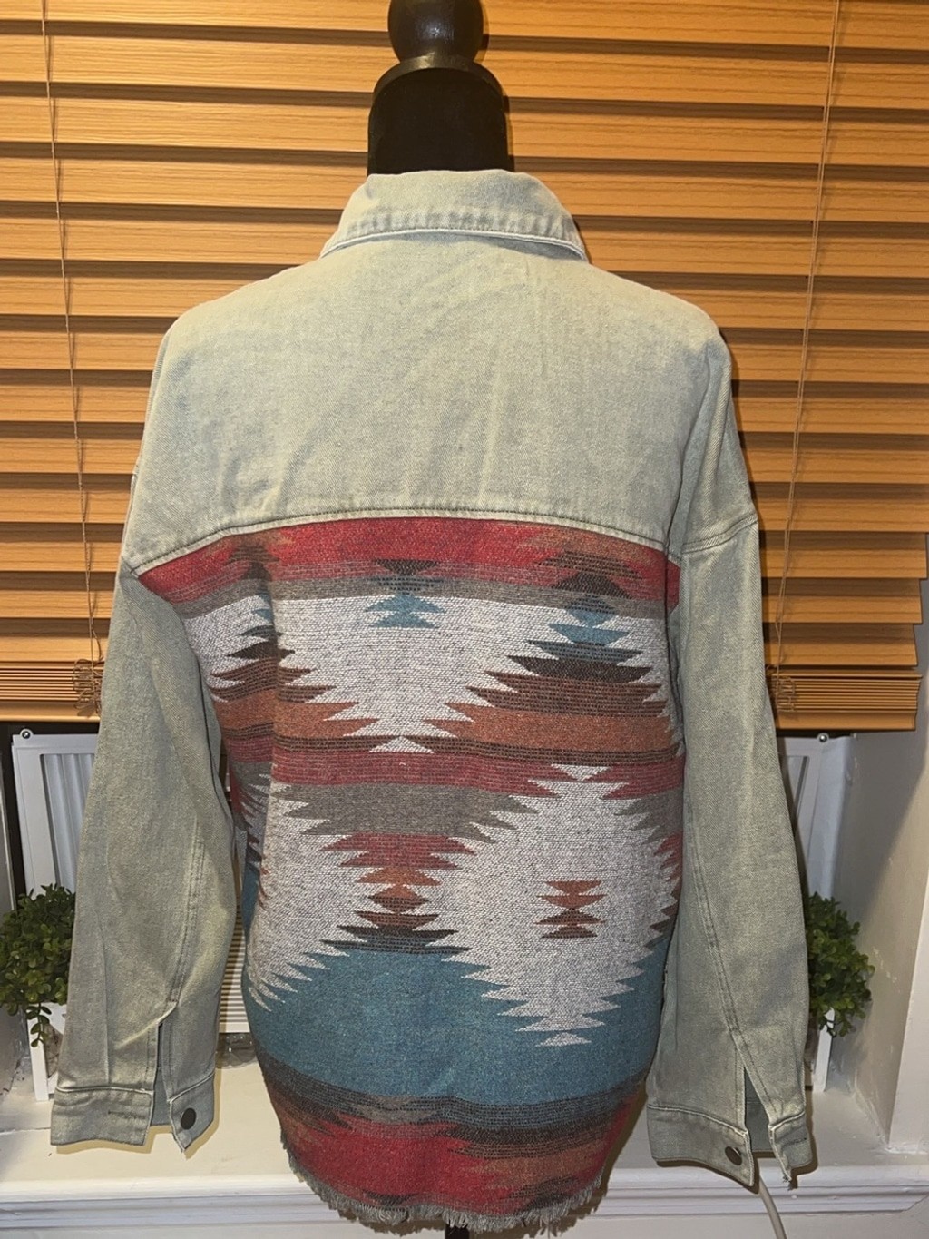 Green Southwestern Patchwork Utility Jacket size S