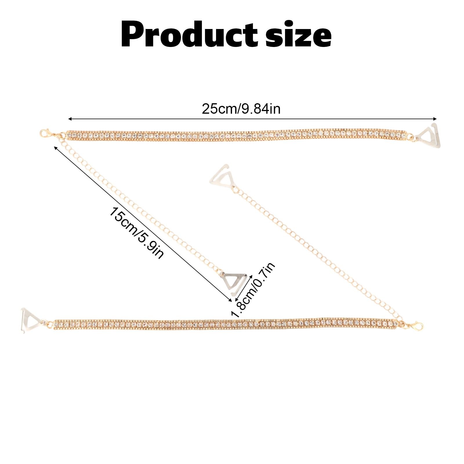 Mikovivi 2pcs Rhinestone Bra Straps, Medium, As Shown in the Picture
