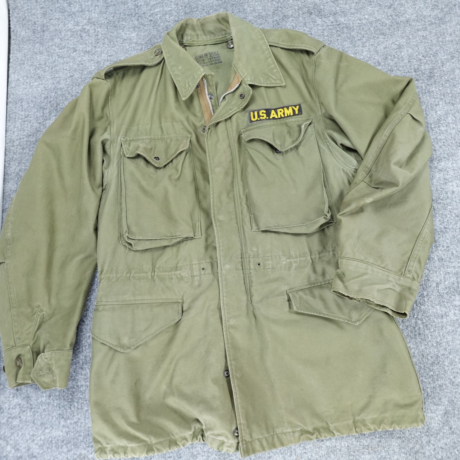 US Army Field Jacket Mens Small OG-107 M-1951 Cotton Korean War 1950s Vintage