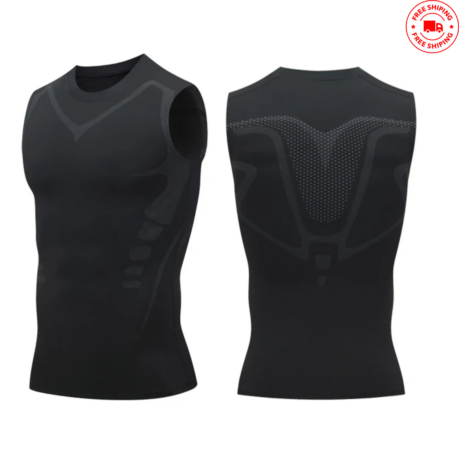 Men’s Compression Shirt Slim Fit Shapewear Tank Top Sleeveless Workout Gym Vest