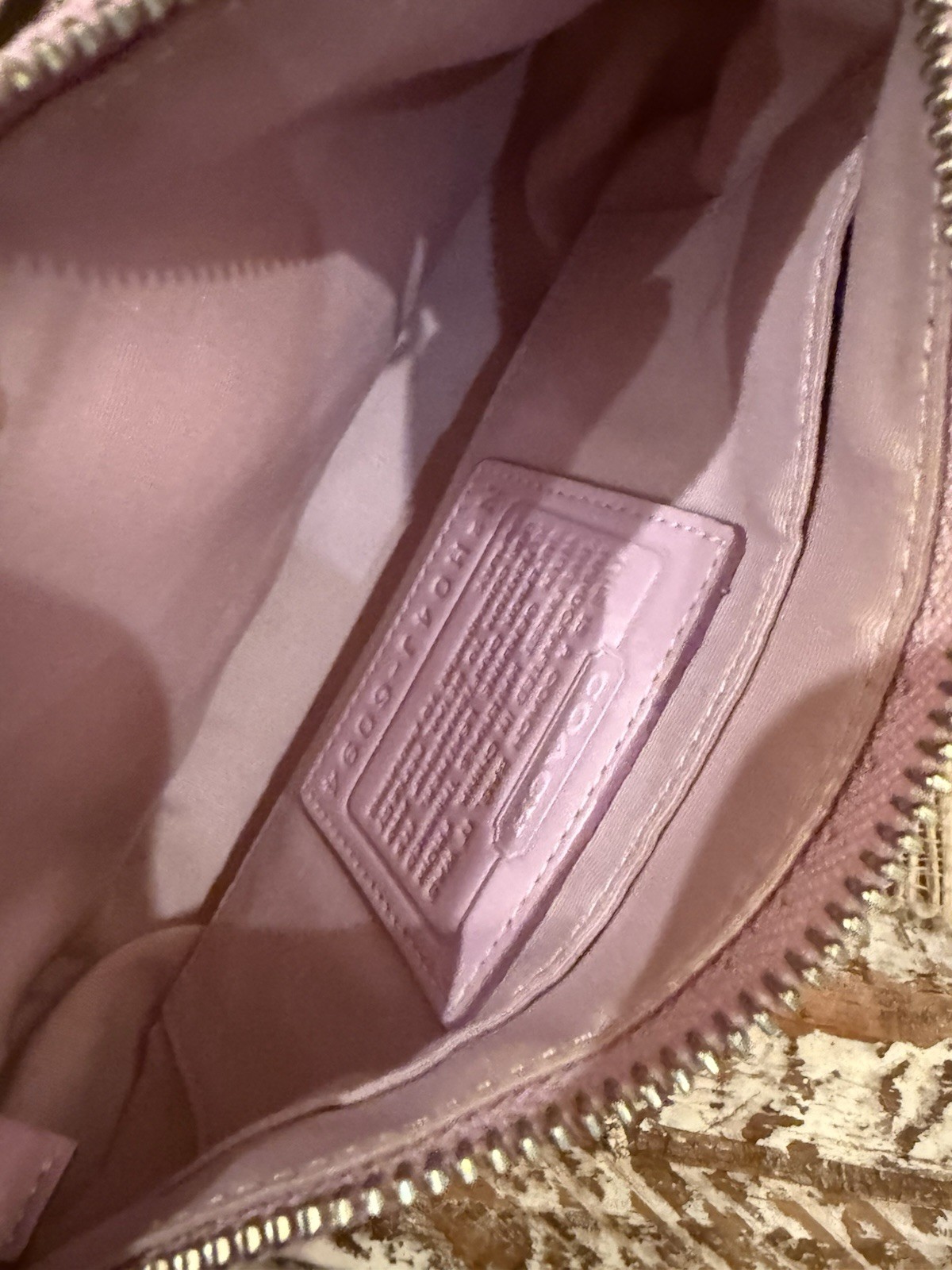 Coach Signature Mini Demi Bag Canvas Leather Bubblegum Pink 6094 Y2K Vintage
