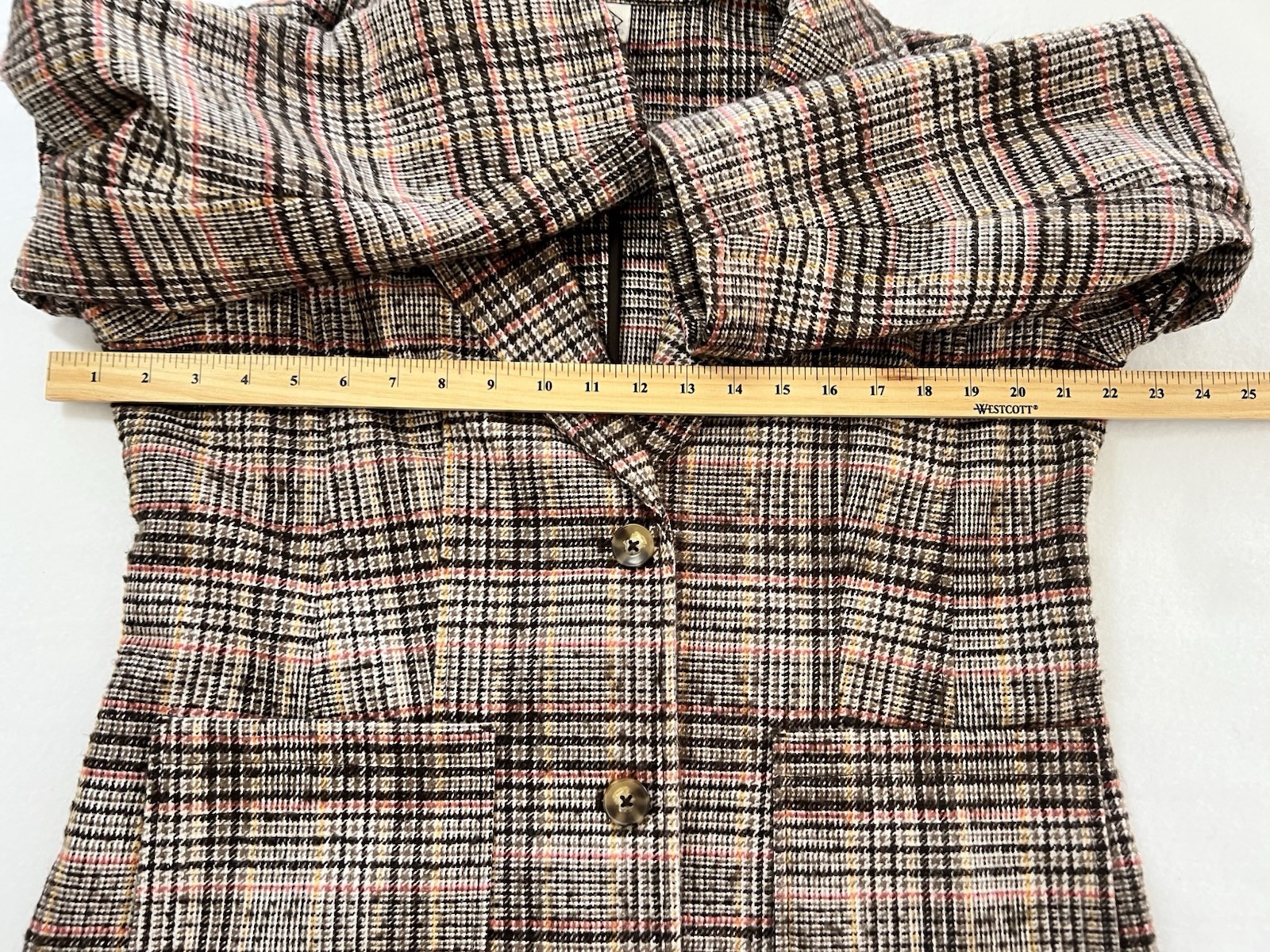St John’s Bay Women’s Large Multicolor Petite Plaid Blazer