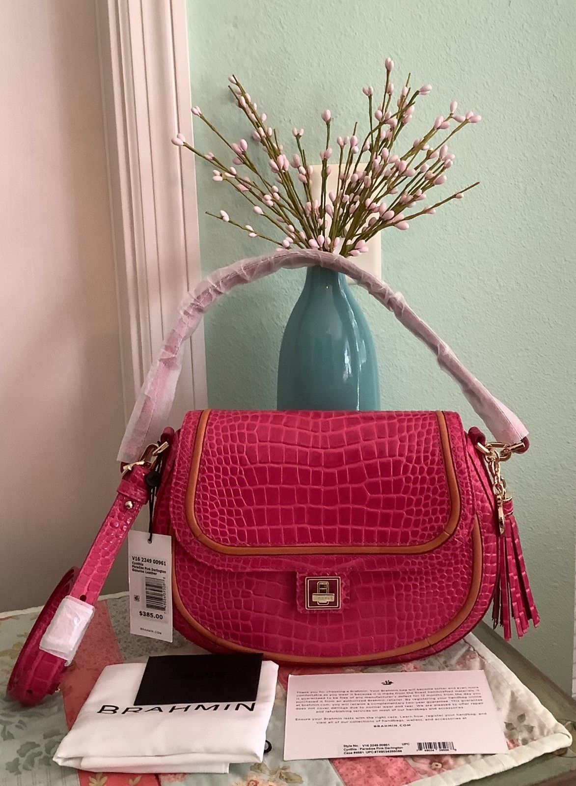 NWT Brahmin Cynthia Bag in Paradise Pink Darlington Colorway — Beautiful Bag !!