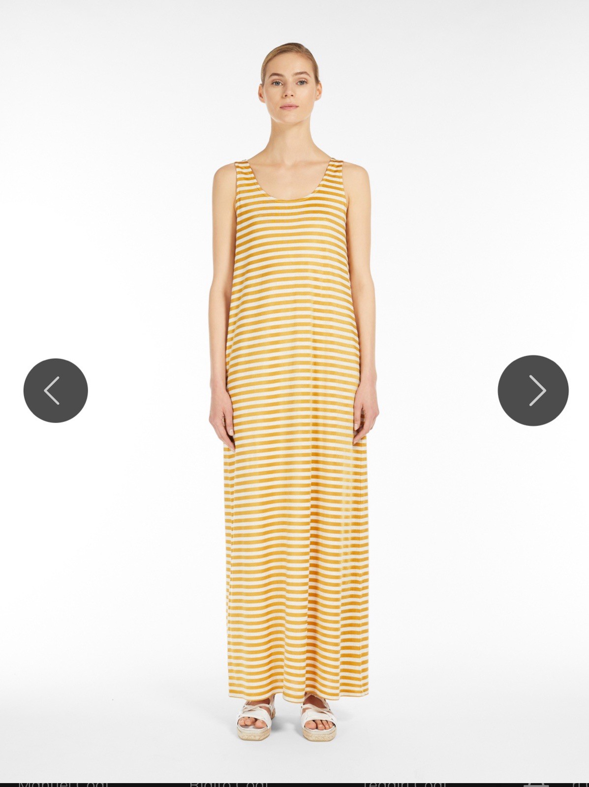 Max Mara Leisure Cina Stripe Jersey Maxi Dress in Mustard NWT $275 Size Small