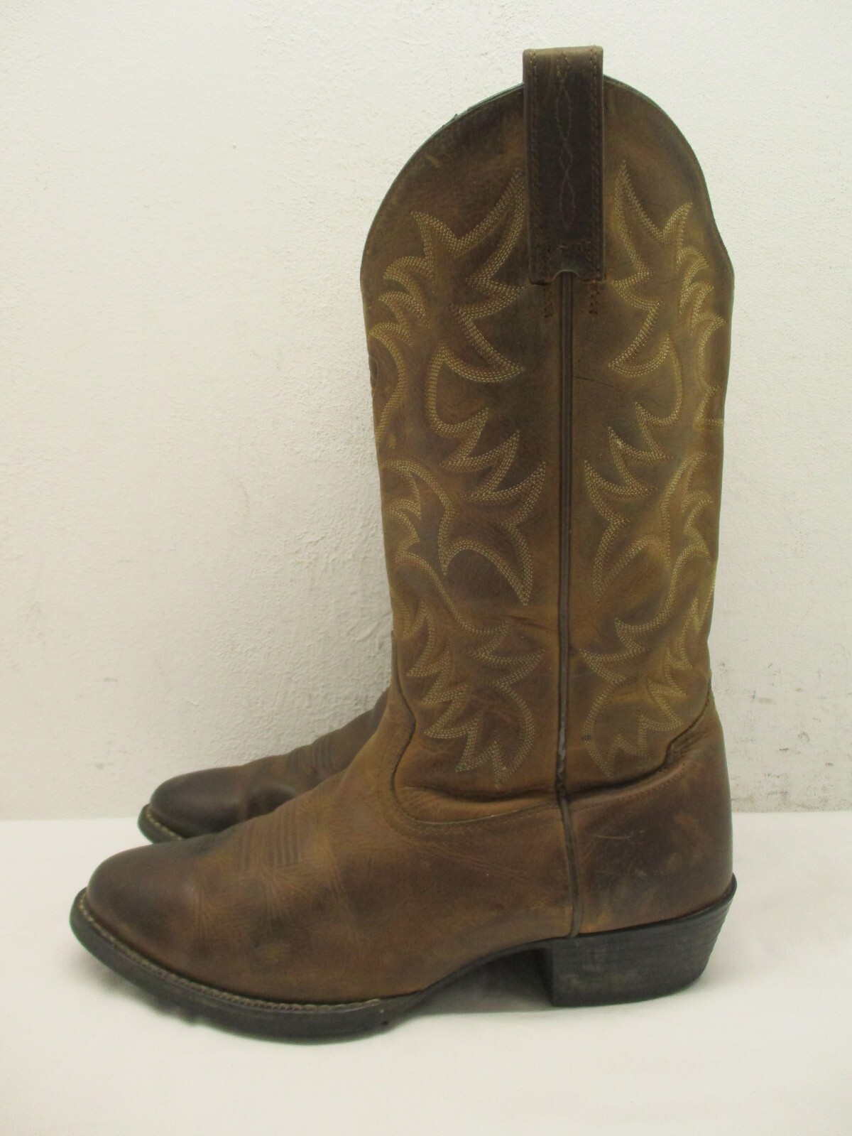 Ariat Heritage Brown Leather Cowboy Western Boots Mens Size 9.5 EE Style 34725