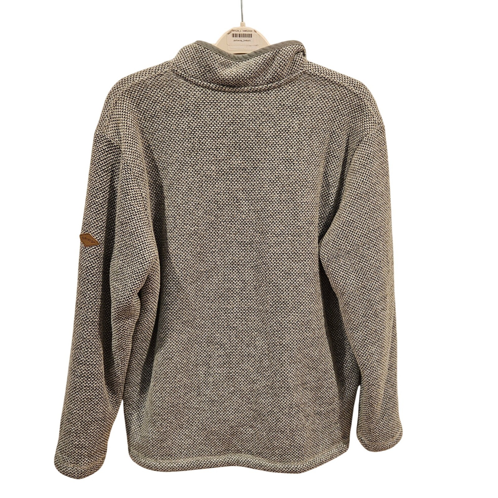 Orvis Classic Collection Quarter Zip Sherpa Lined Sweater Men XL Gray White