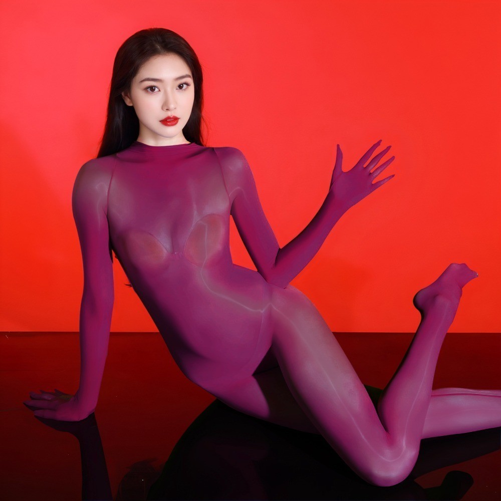 High Glossy Oil Shiny Full Bodystocking Nylon Bodysuit Tights Bodyhose Women Men