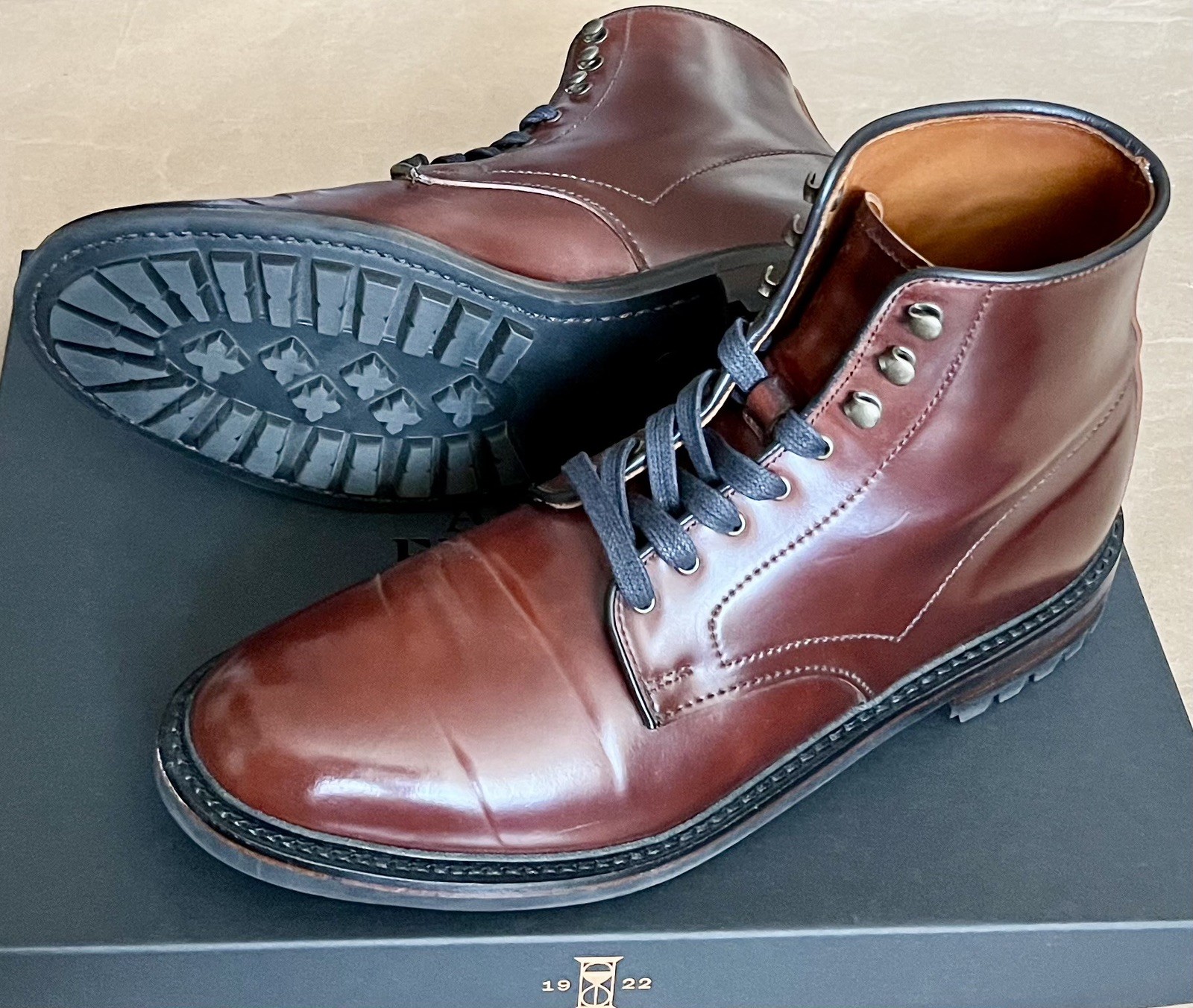 Allen Edmonds Chili Shell Cordovan Boots 10.5 D Higgins Mil