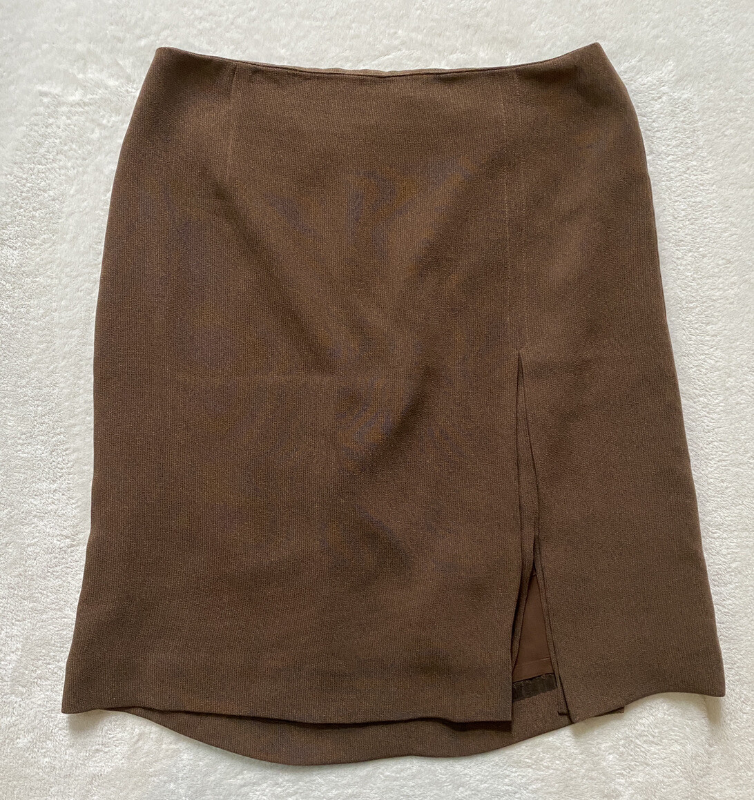 Vintage Gianni Bini Brown Knee Length Flowy Lined Work Skirt Women’s 12 USA Made