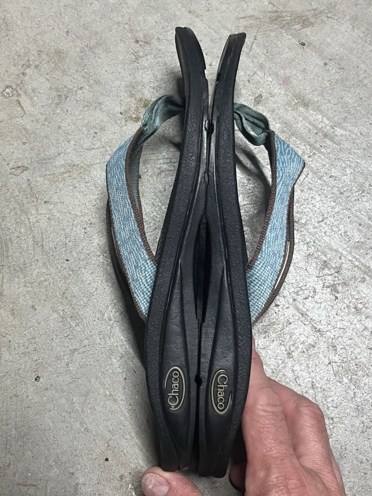 Women’s Chaco EcoTread Flip Zebra Aqua blue synthetic thong flip flops 7 / 38.5