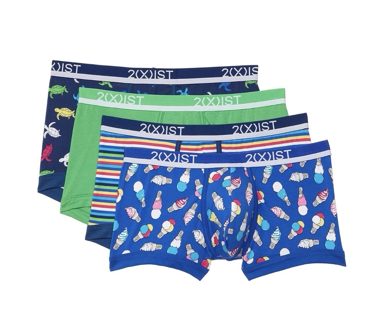 NWT 2(X)IST. Sz XL. 4 Pack. Stretch No Show Trunk. Summer. MSRP $42.00