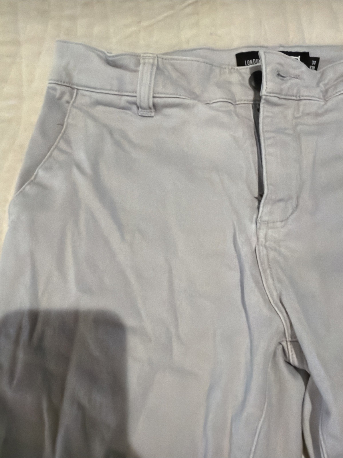 RSQ London Skinny Chino Pants Mens 30×32 Khaki Stretch Flat Front Casual