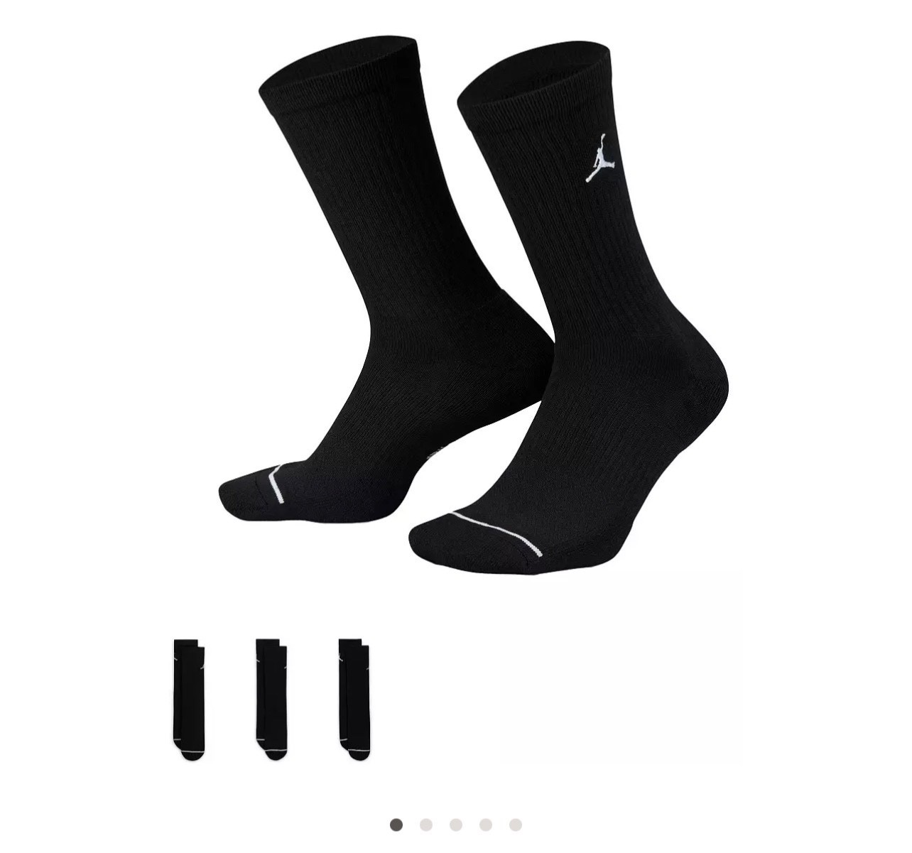 Jordan Everyday Crew Sock – Pack of 3 BlackWomen’s 10-13 Men’s 8-12 NWT