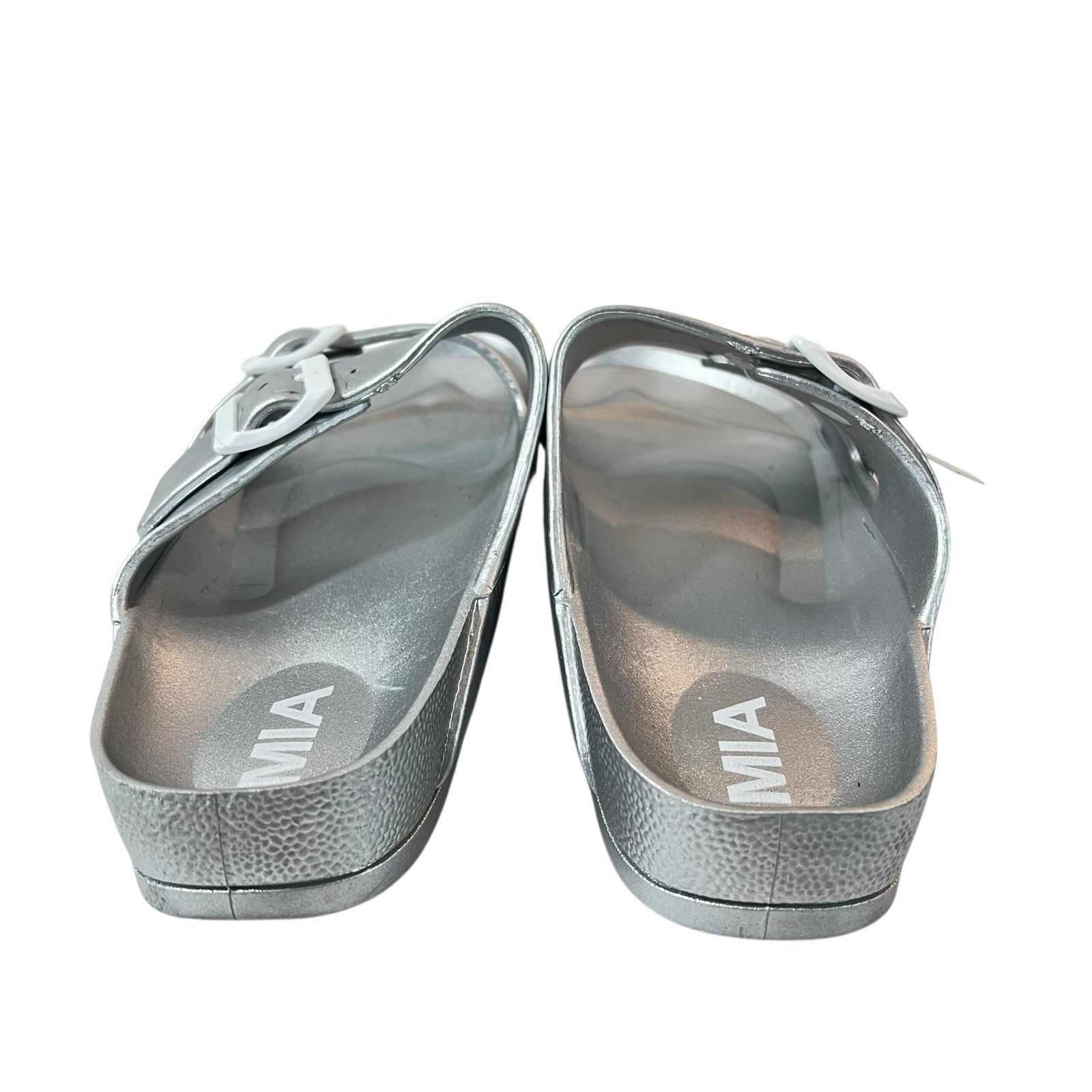 Mia Jasmine Silver Sandals Slides Womens