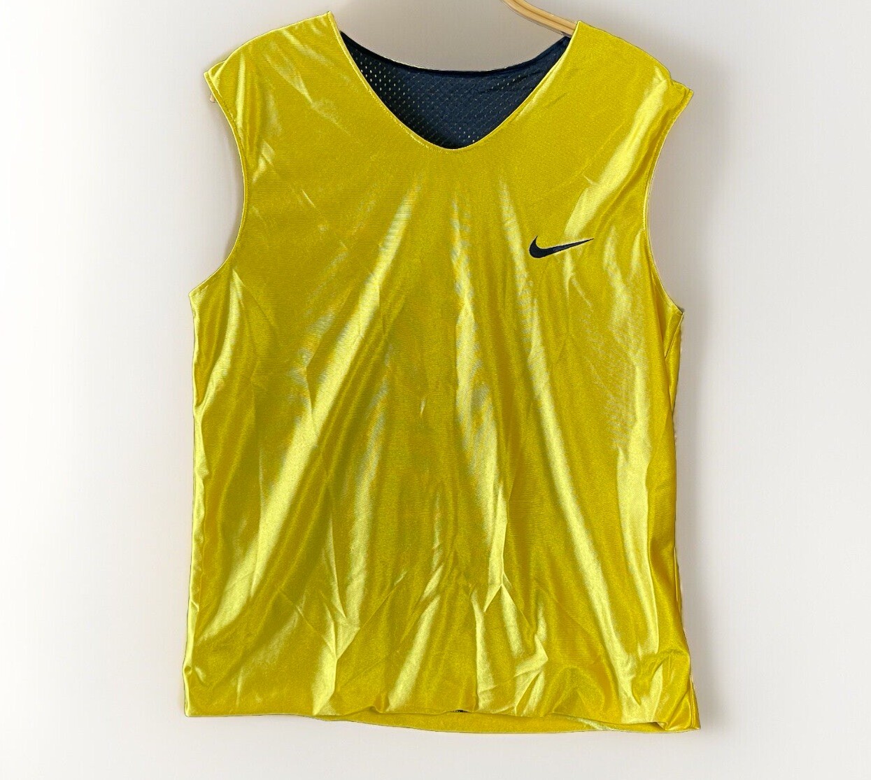 Nike Dazzle Silky Shiny Basketball Reversible Jersey Sleeveless Mens M Yellow