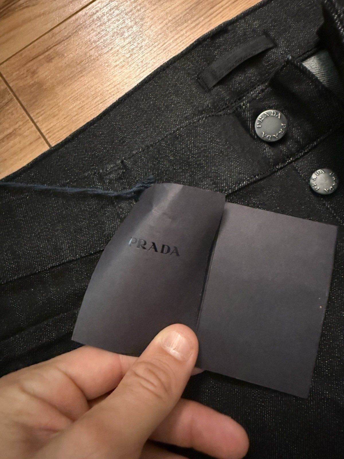 PRADA Men’s Black Dark Wash Denim Jeans Slim Skinny Mid Rise 5-Pocket