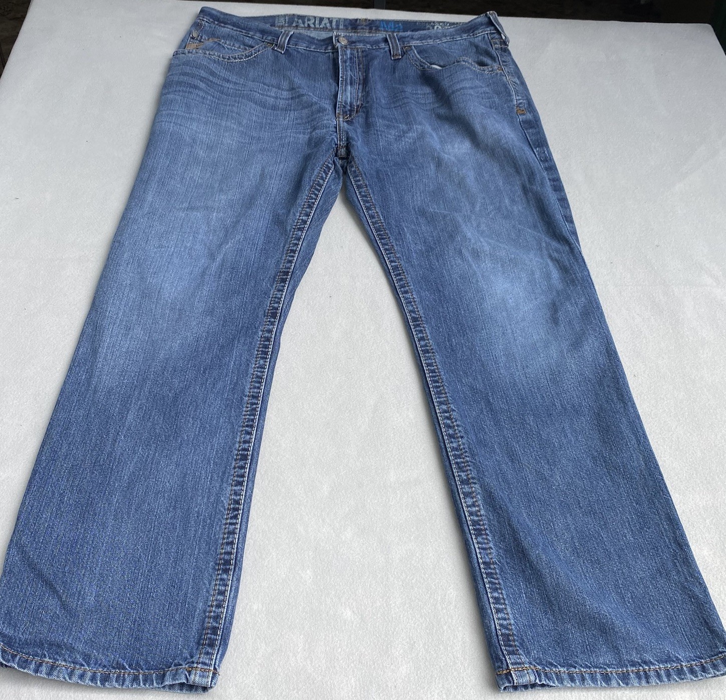 Ariat M2 Jeans Mens 40×32 Relaxed Bootcut Blue Denim Western Cowboy Work Pants