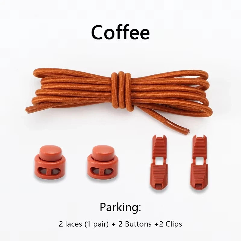 No Tie Elastic Shoelaces Lock Laces Shoe Strings Sports w/ Locking Toggle