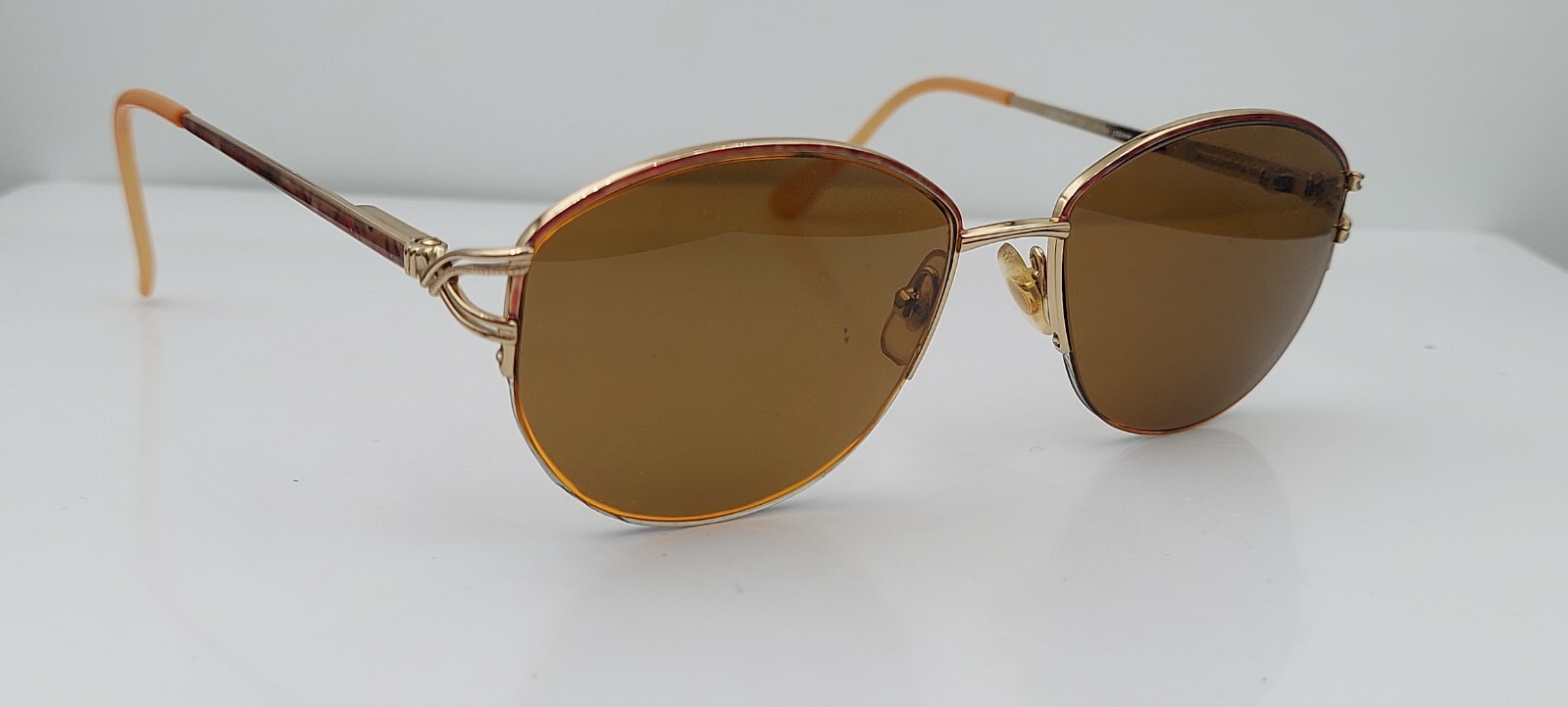 Vintage LAMY L’ACCENT 101 Gold Oval Half Rim Sunglasses Japan FRAMES ONLY