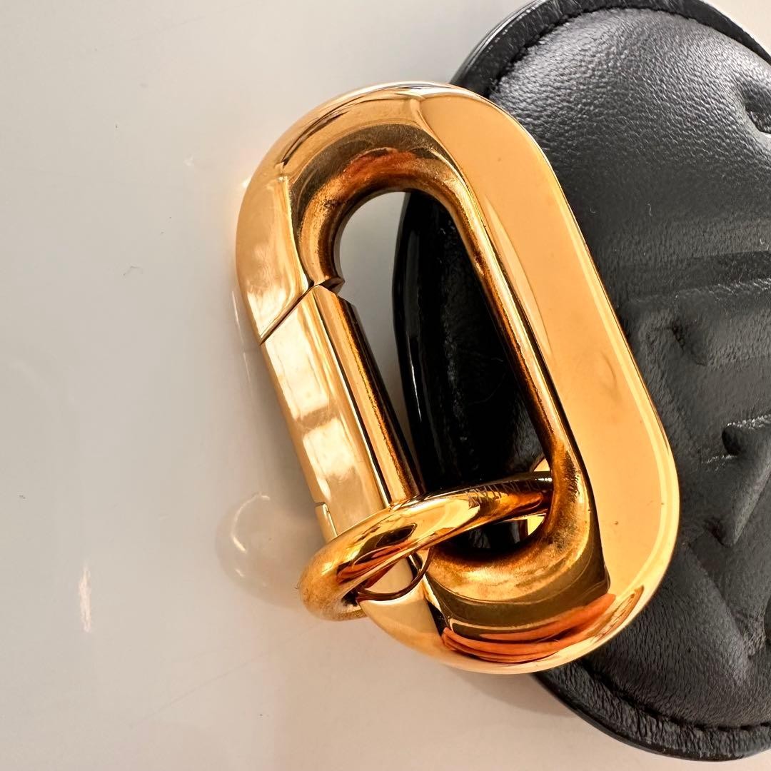 Louis Vuitton M00821 Monogram Black Gold Leather Keychain Size 5.1in×3.3in