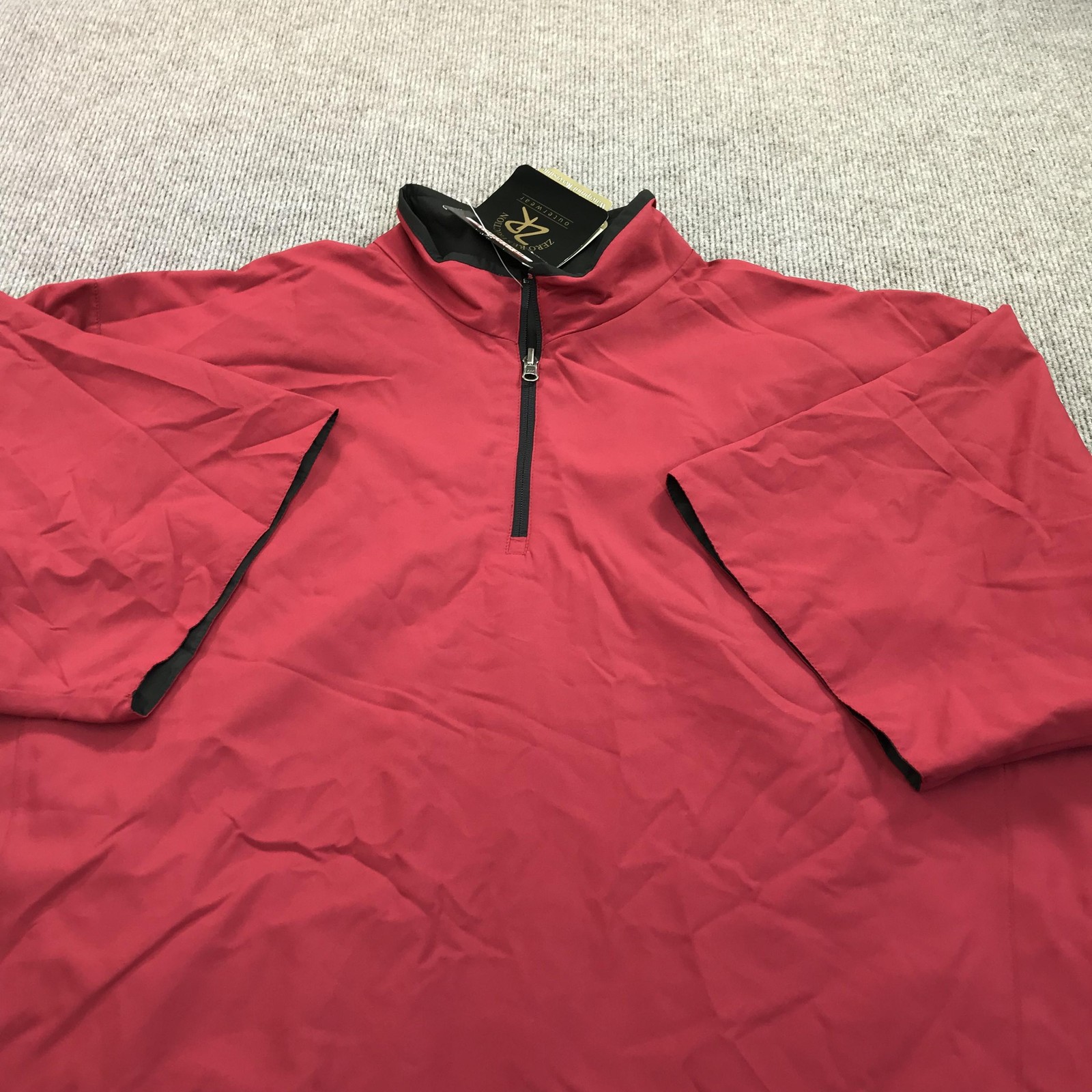 Zero Restriction Wind Jacket Mens 2XL Red 1/4 Zip Reversible Golf Rain Shell