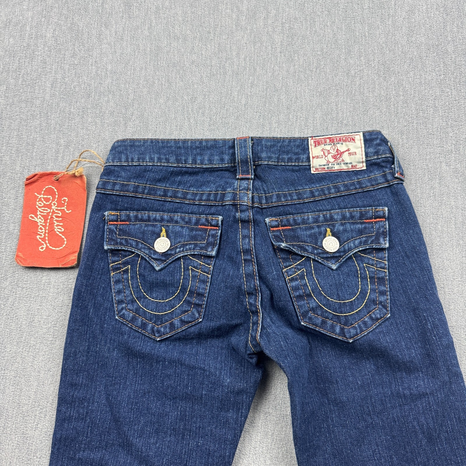 Vintage True Religion Jeans Women 26 Blue Becky Denim Bootcut Made in USA