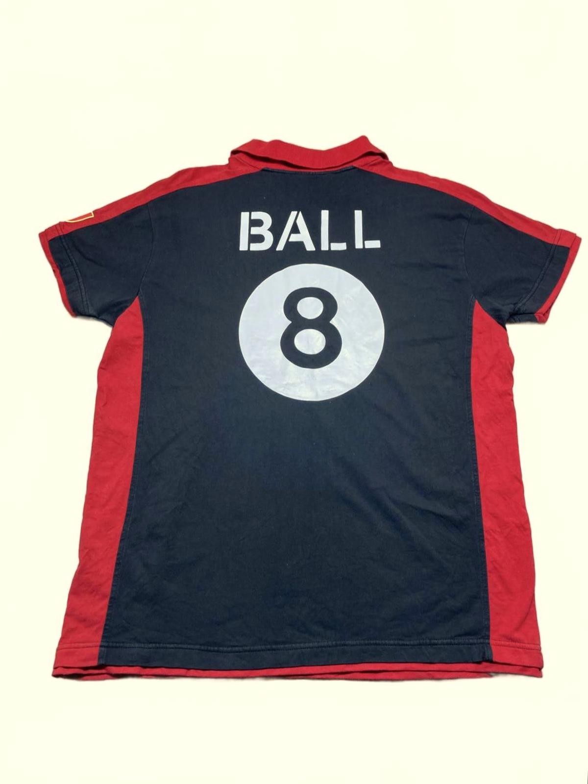 Billiards Polo Shirt with Red and Black Colorblock Design, Size XL