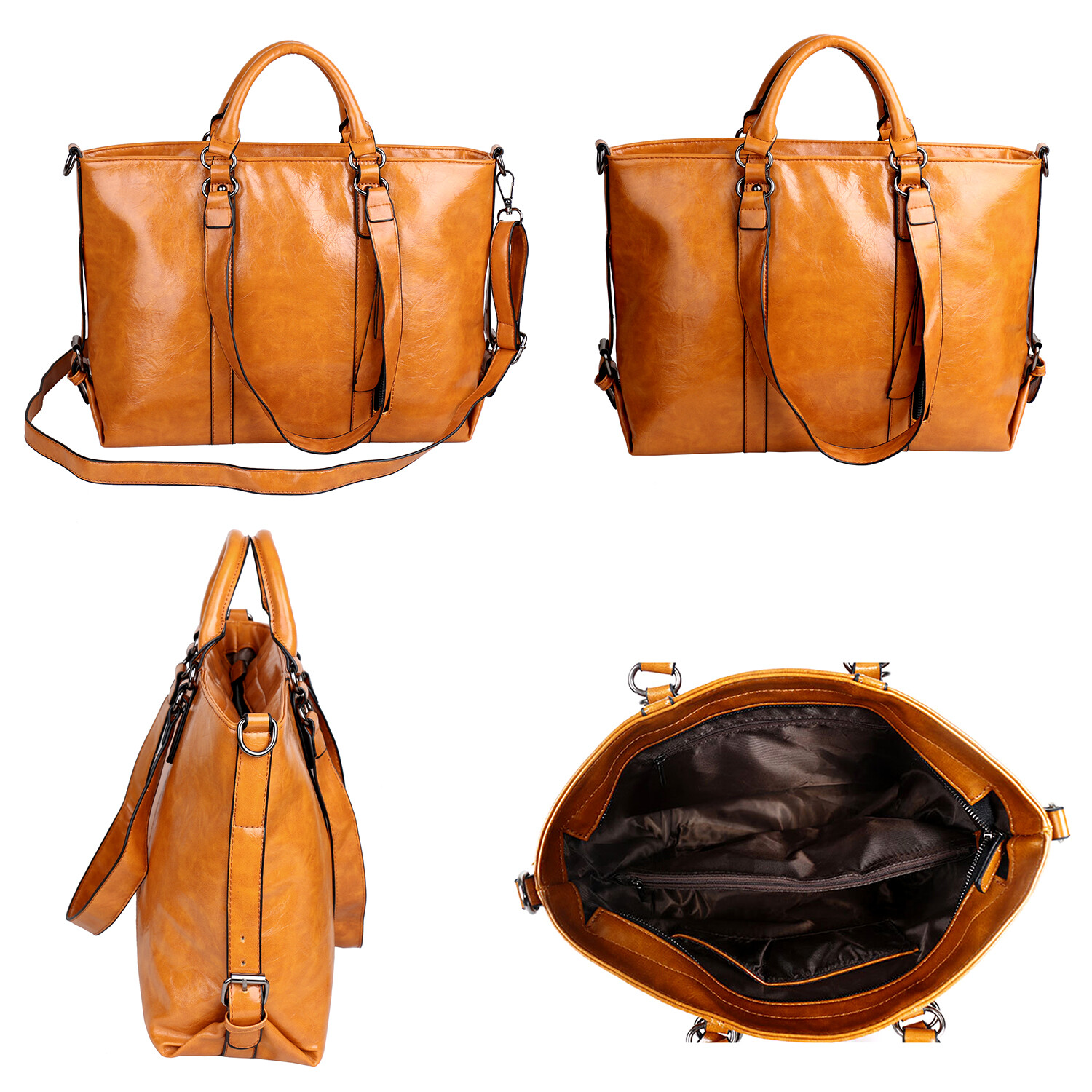 New Women Large PU Leather Tote Bag Commute Handbag Shoulder Satchel Bag Elegant