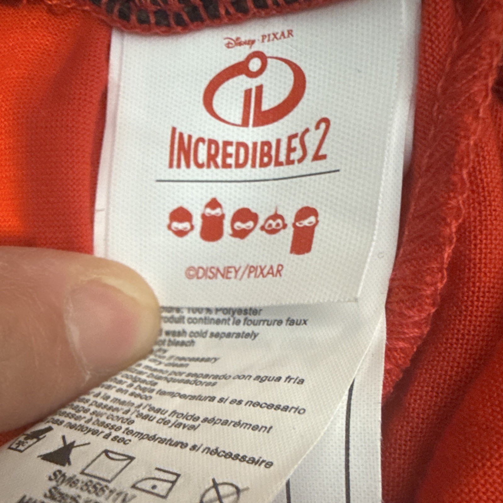 Disney Pixar Incredibles 2 Jack-Jack Infant Costume 6-12M Snap, Red/Black