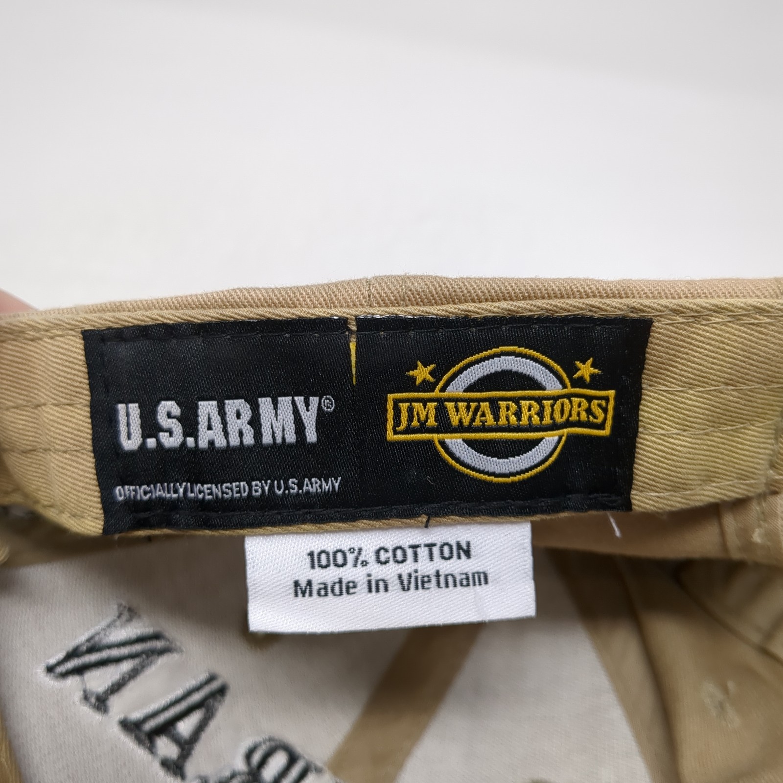 Veteran US Army Strapback Baseball Cap Brown One Size Adjustable JM Warriors