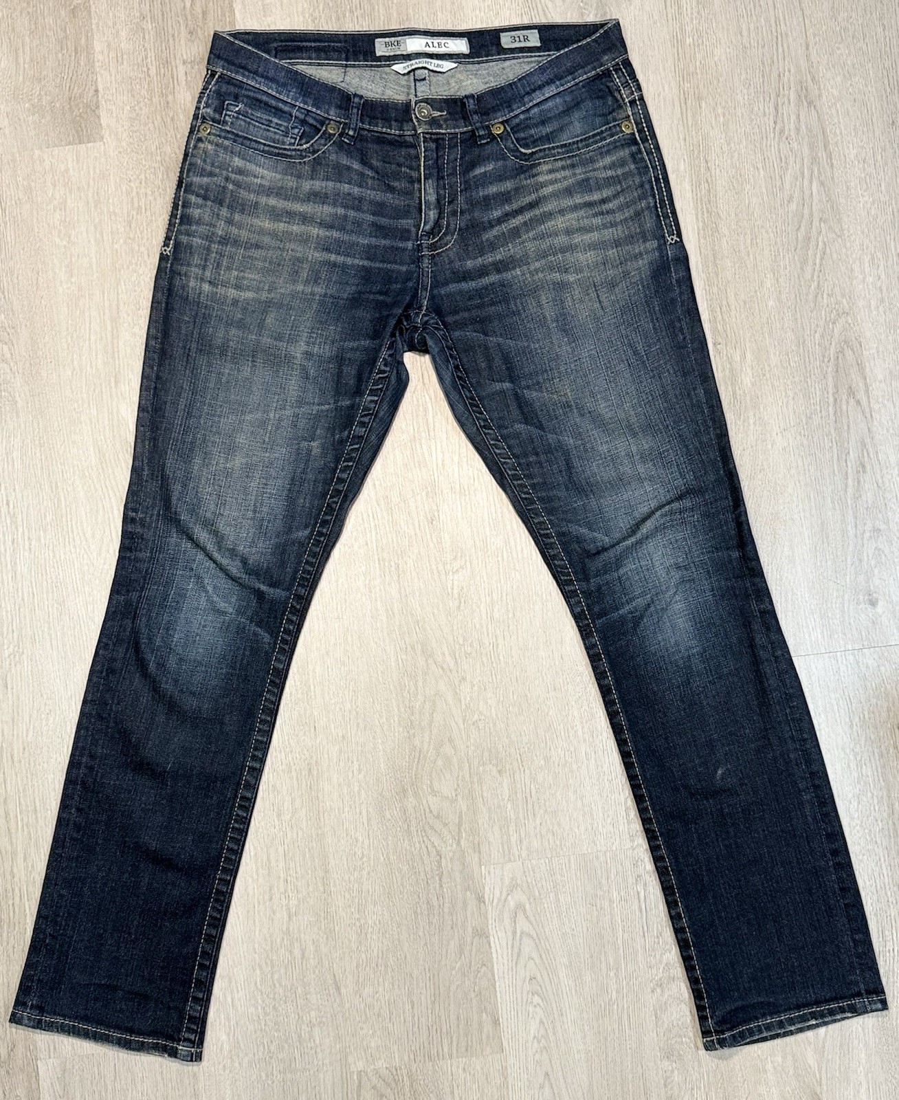 BKE Alec Straight Leg Jeans Mens 31×32 Dark Wash Blue Stretch Coolmax Western