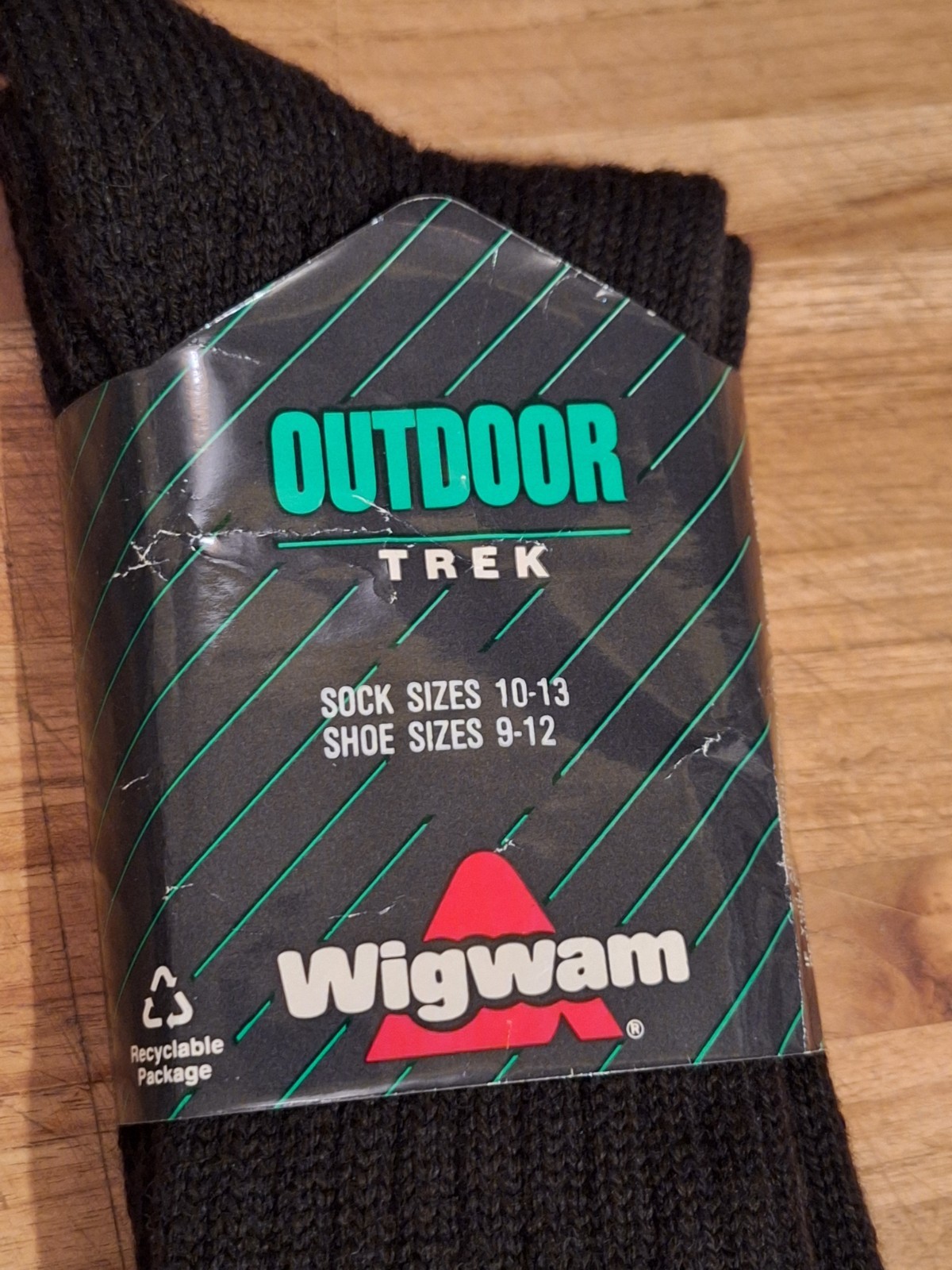 Wigwam Outdoor Trek Wool Blend Men’s Socks L NOS USA Black