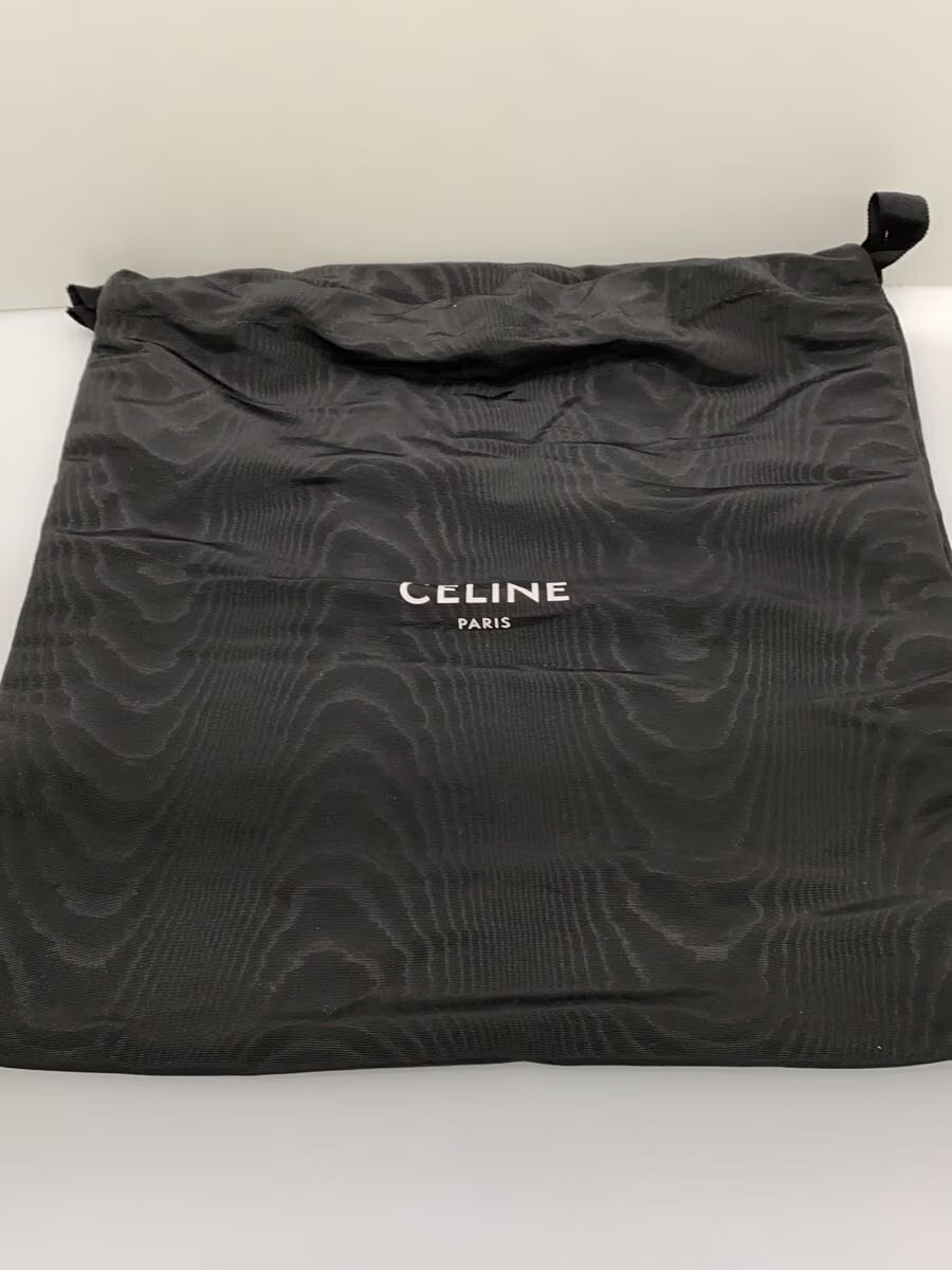 CELINE Body Bag Quilted C Charm Shoulder Bag Leather White